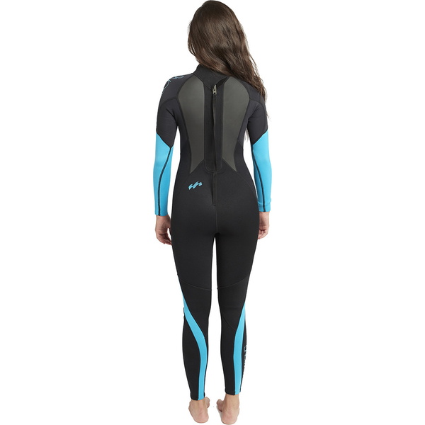 2019 Billabong Womens Launch 3/2mm Flatlock Wetsuit Black / Turquoise S43G03