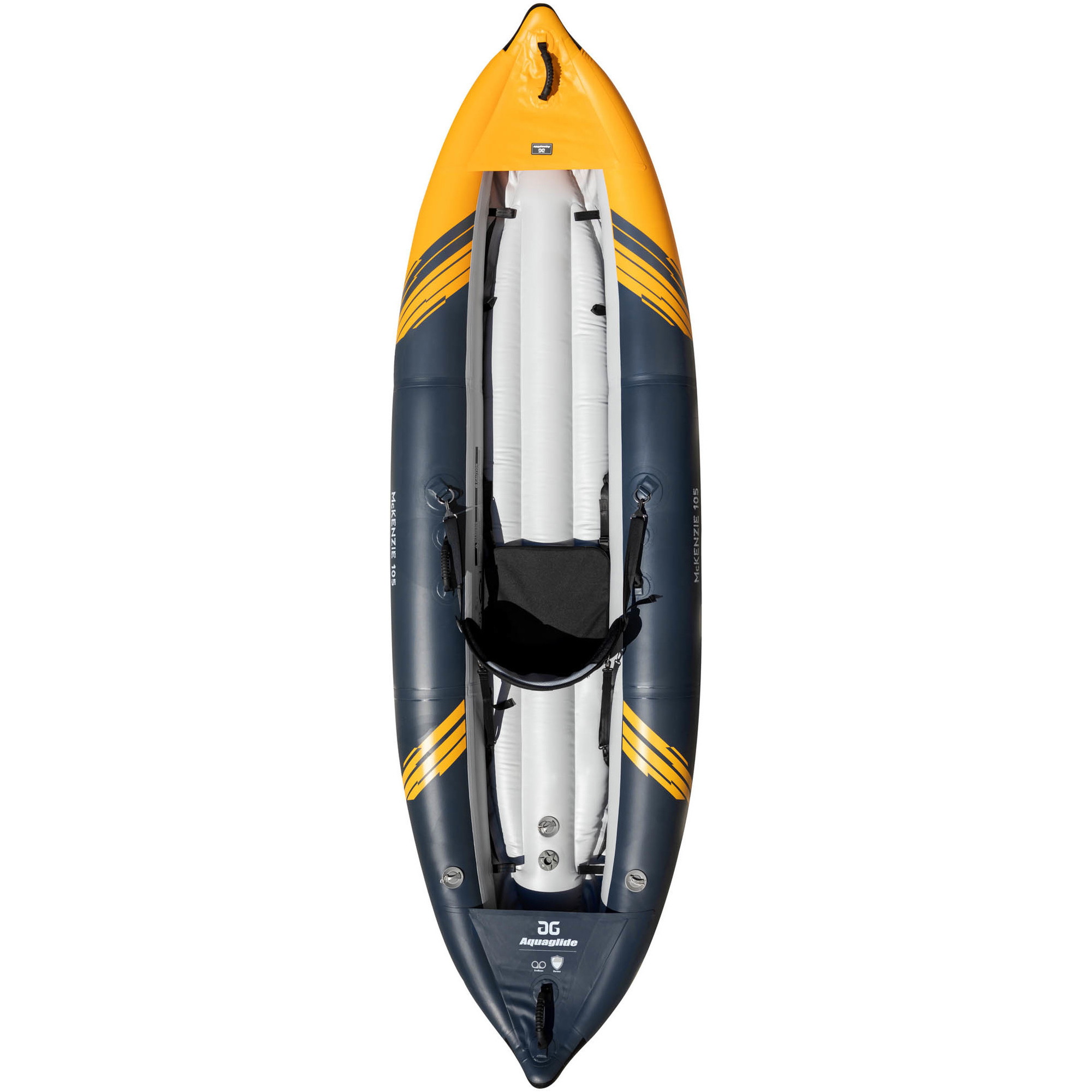 2025 Aquaglide McKenzie 105 1 Persoon Wit Waterkajak AMWW1 - Navy / Oranje