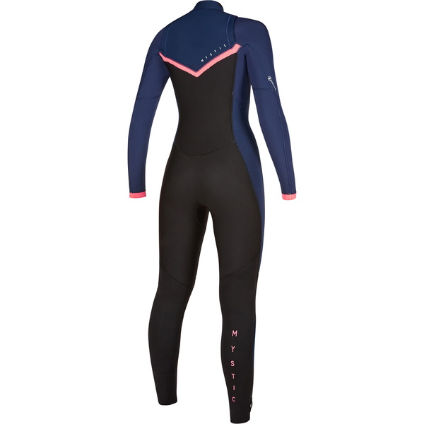 2019 Mystic Dames Verblind 3/2 Dubbel Borstpak Met Dubbele Chest Zip 200023 - Navy