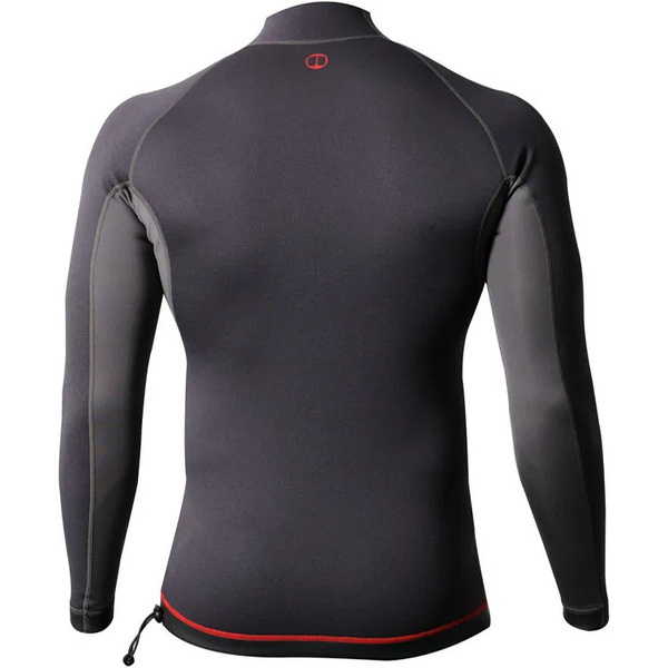 2026 Nookie Heren Lange Mouw Wetsuit Top NE12 - Black / Rood
