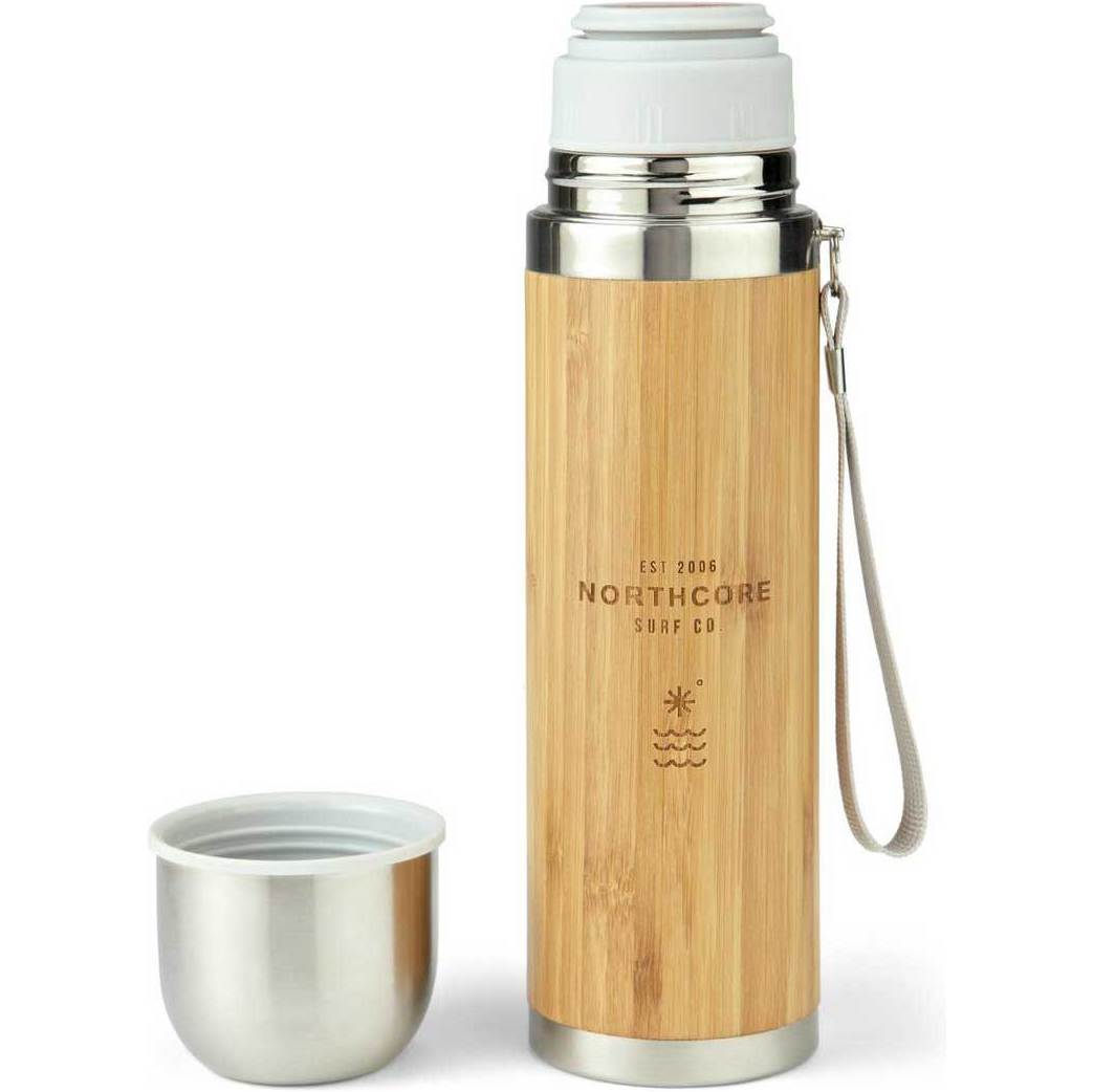 2026 Northcore Bamboo & Stainless Steel Flask With Mug 360ml NOCO97B