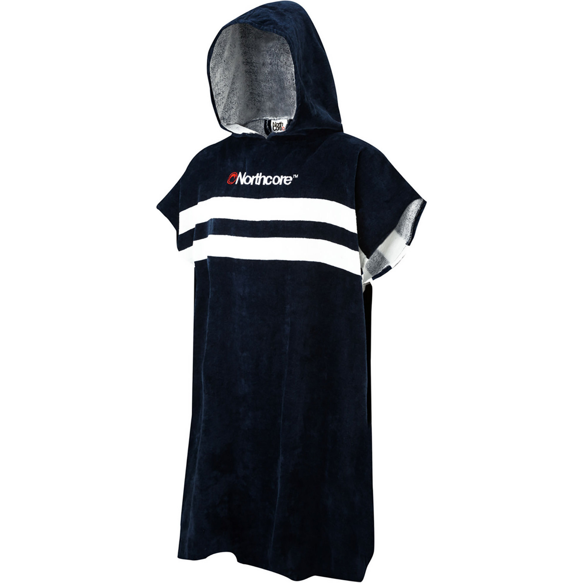 2026 Northcore Beach Basha Stripe Handdoek Met Capuchon Veranderen Robe / Poncho NOCO241 - Blue