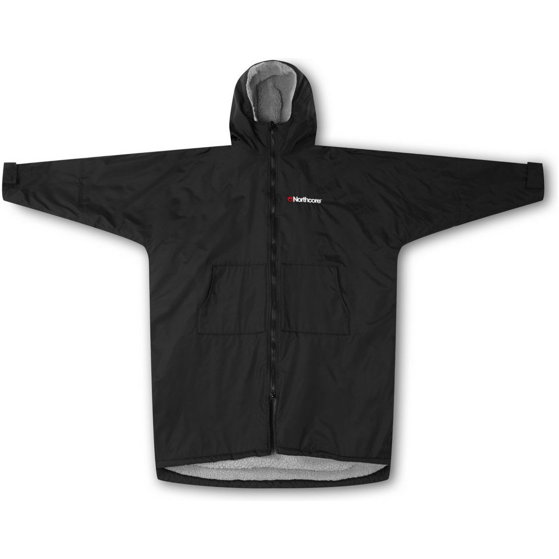 2026 Northcore Beach Basha Sport Lange Mouw Kleedje Robe / Poncho NOCO24N - Black
