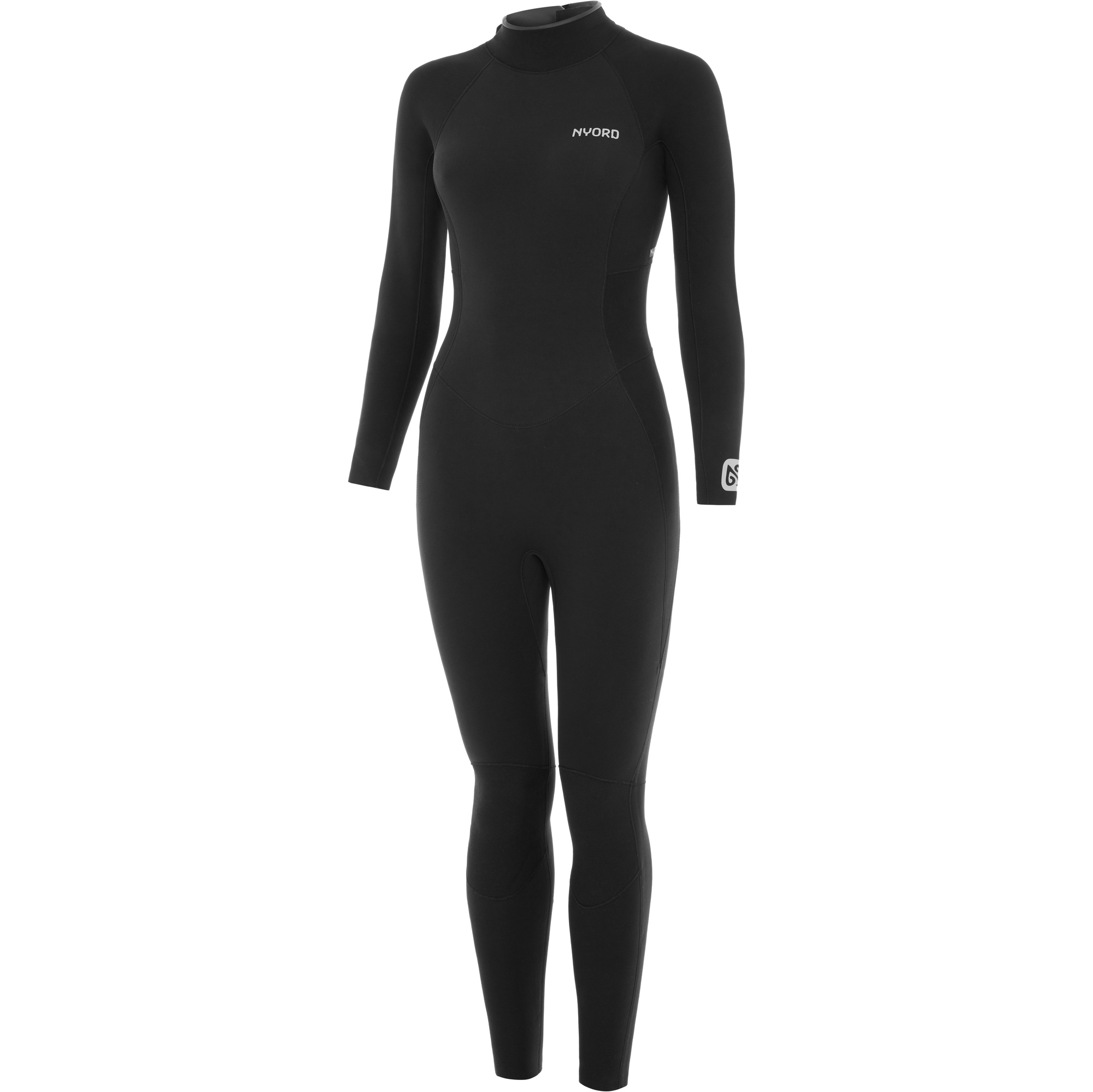 2025 Nyord Dames Furno 3/2mm Rug Ritssluiting Gbs Wetsuit FBW32001 - Black