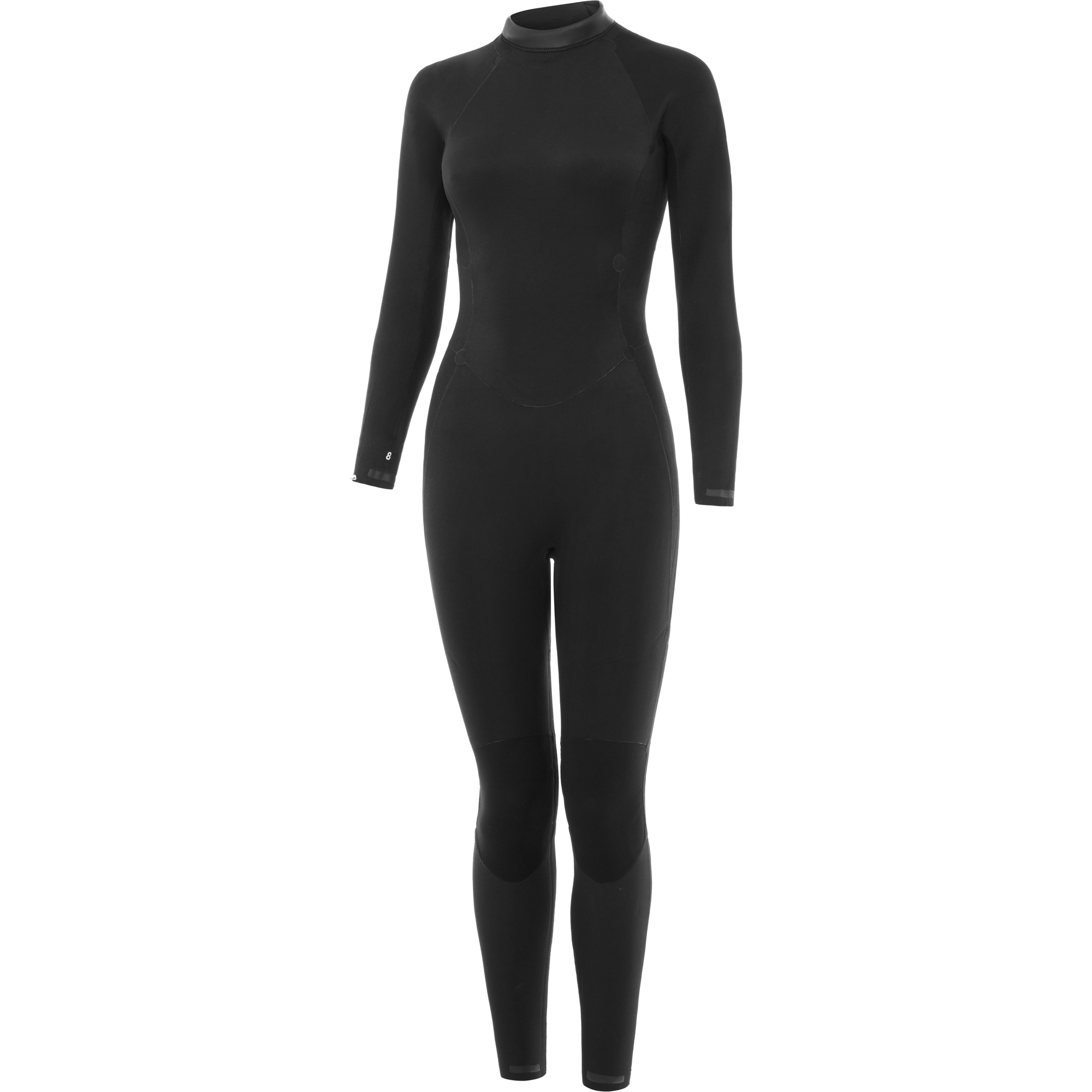 2025 Nyord Dames Furno 3/2mm Rug Ritssluiting Gbs Wetsuit FBW32001 - Black