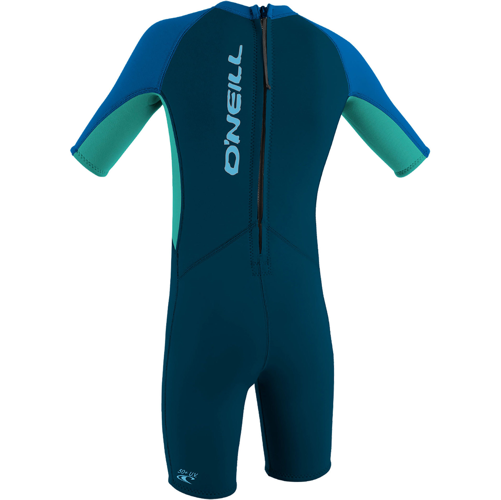 2026 O'Neill Peuter Reactor 2mm Rug Ritssluiting Shorty Wetsuit 4867 - Slate / Aqua / Ocean