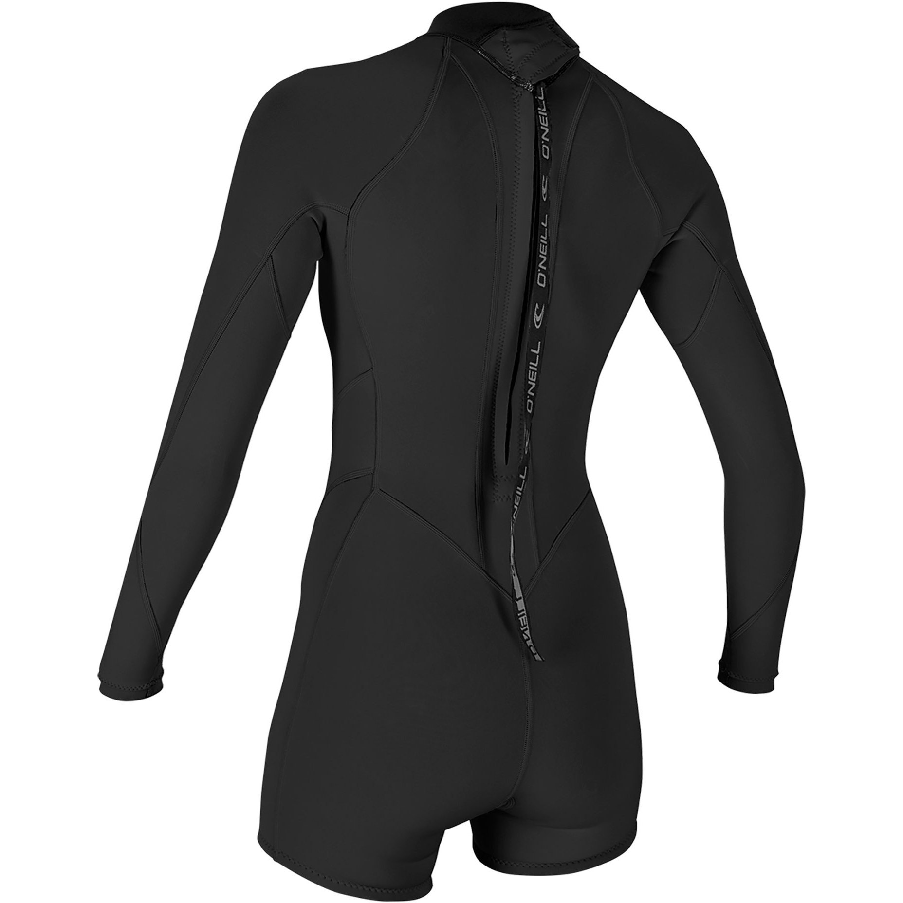 2026 O'Neill Dames Bahia 2/1mm Shorty Back Zip Shorty Mouw Wetsuit Zwart 5291