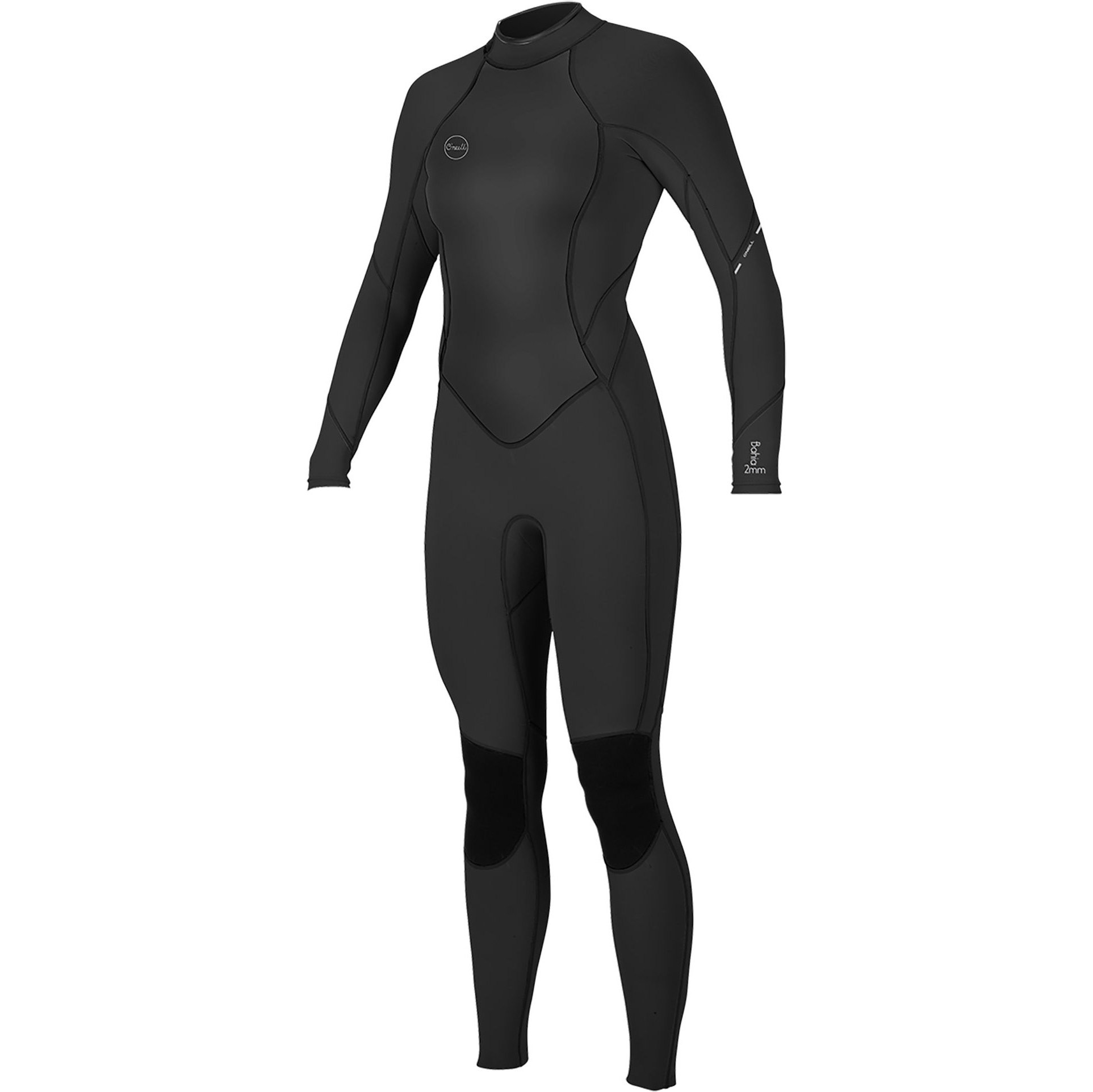 2026 O'Neill Dames Bahia 3/2mm Rug Ritssluiting Wetsuit 5292 - Black