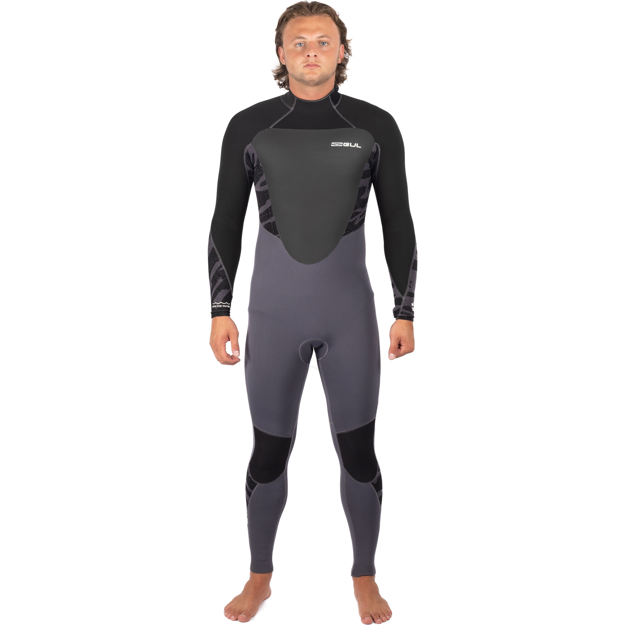 2025 Gul Heren Response 5/3mm Gbs Rug Ritssluiting Wetsuit RE1213-C1 - Grey / Black
