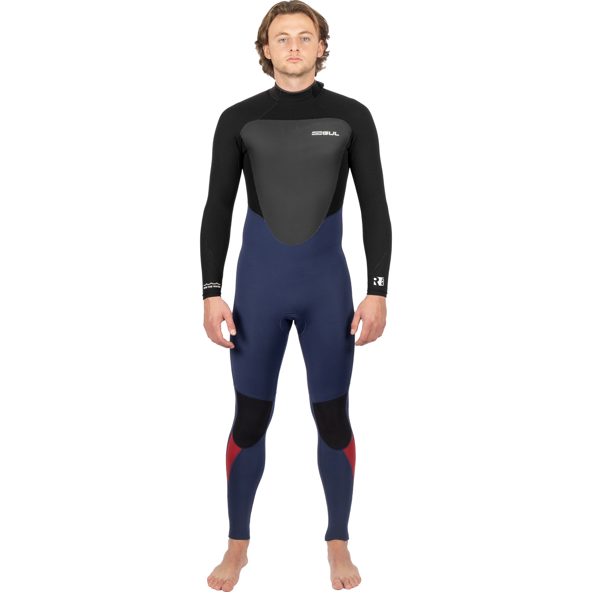 2025 Gul Heren Response 5/3mm Gbs Rug Ritssluiting Wetsuit RE1213-C1 - Navy / Black