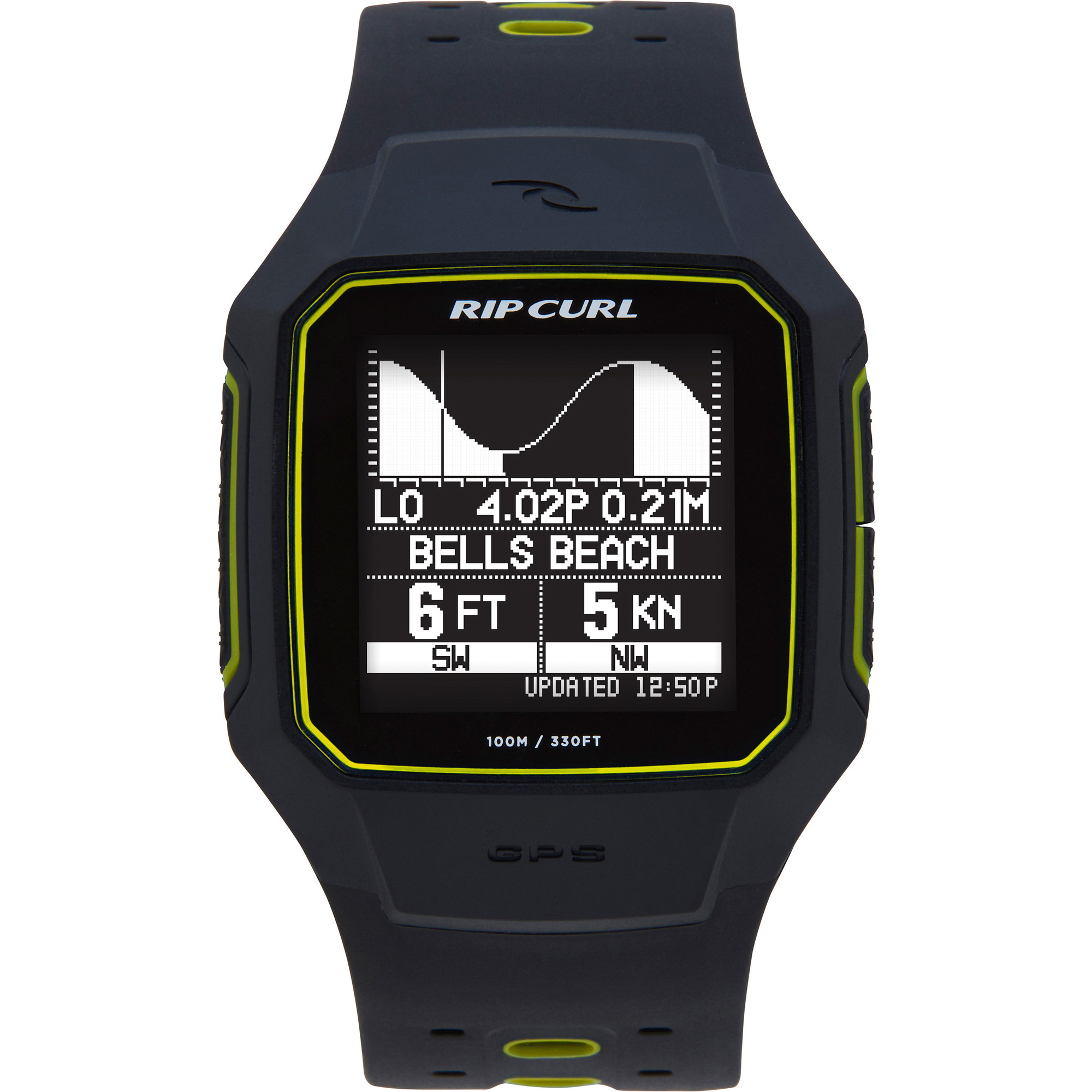 2020 Rip Curl Curl Search GPS Series 2 Smart Surf Watch Geel A1144