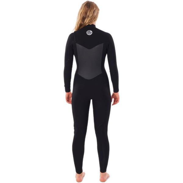Rip Curl Dames Flashbomb 4/3mm Borst Ritssluiting Wetsuit WSTYFG - Black