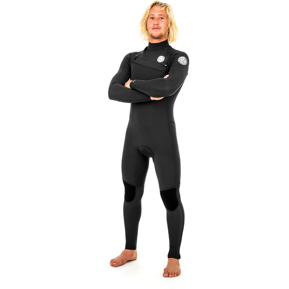 2019 Rip Curl Aggrolite 3/2mm Chest Zip Wetsuit Zwart Wsm9qm