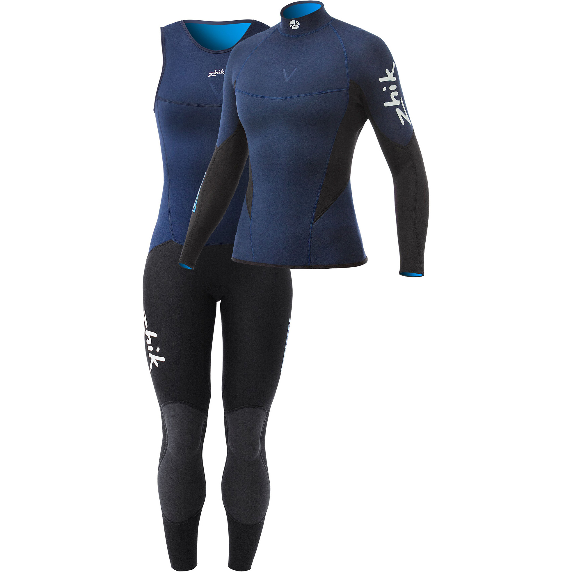 2020 Zhik Dames Microfleece V 1mm Neoprene Lange Mouwen Top & Long John Combi Set