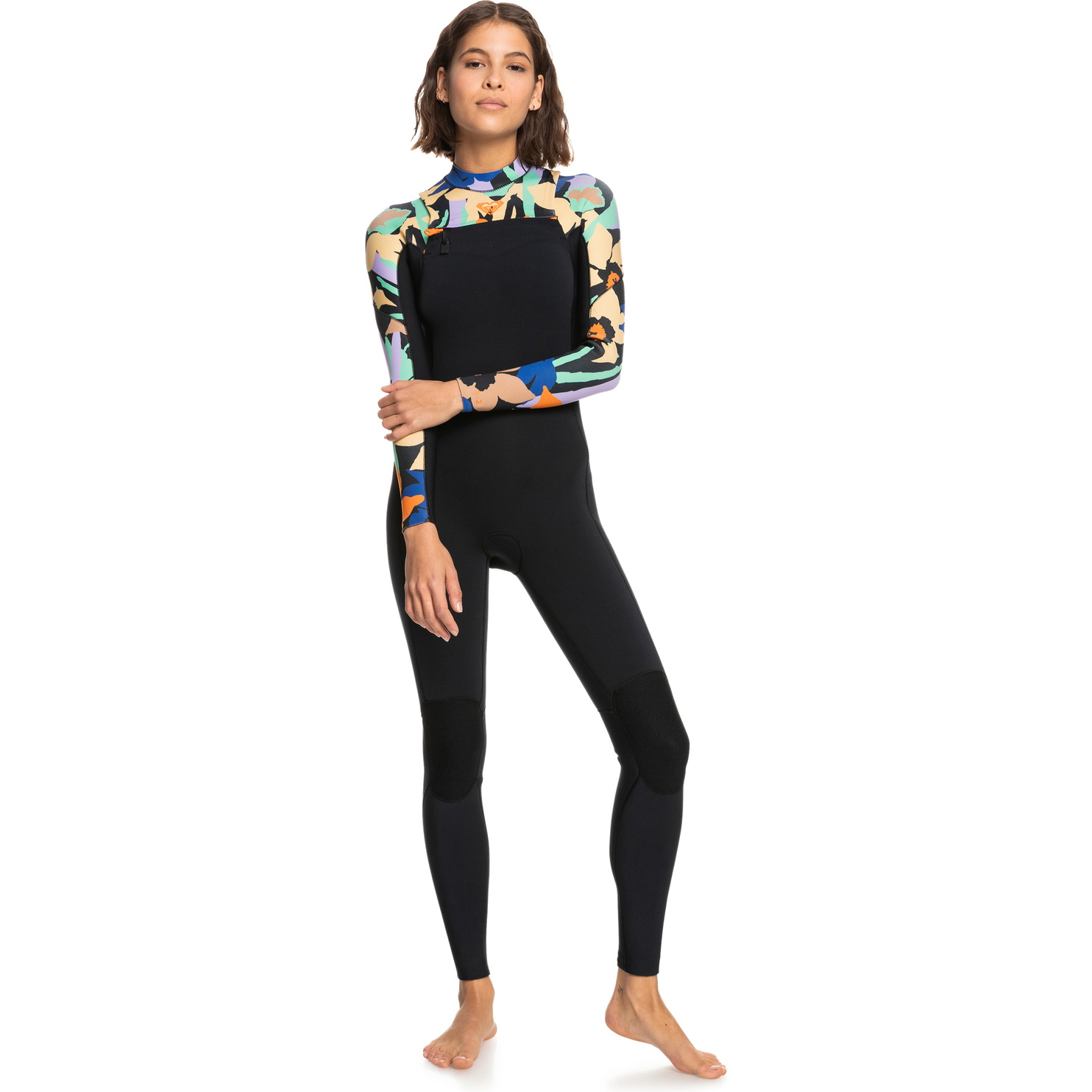 2023 Roxy Dames Current Of Cool 3/2mm Borst Ritssluiting Wetsuit ERJW103148 - Anthracite