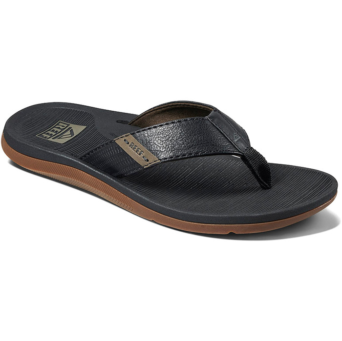 2024 Reef Mens Santa Ana Flip Flops CI4650 - Black - Accessories - Footwear  | Watersports Outlet