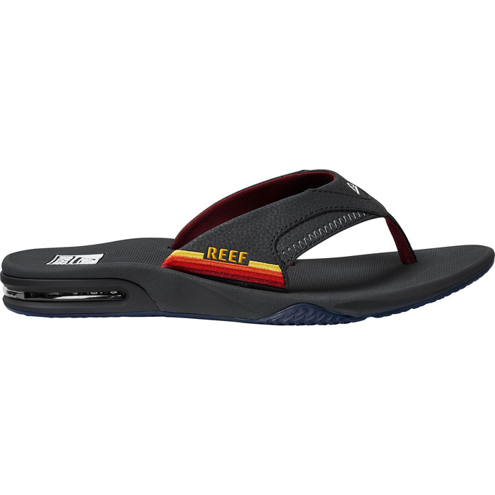 2023 Reef Mens Fanning Flip Flops CJ0608 - Grey / Ocean Sunset -  Accessories | Watersports Outlet