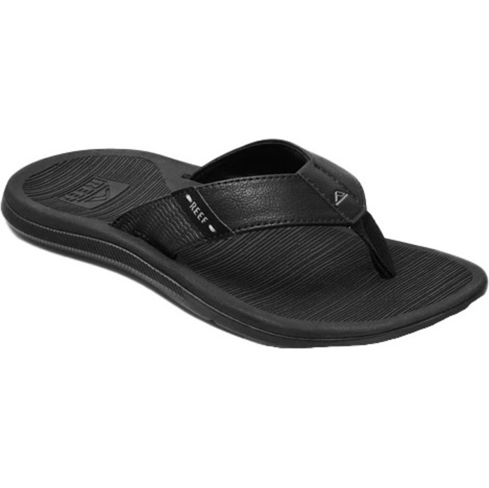 2024 Reef Mens Santa Ana Flip Flops CJ0378 - Black - Accessories - Footwear  | Watersports Outlet