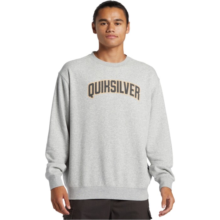 Quiksilver Mens Graphic Sweatshirt AQYFT03398 Light Grey Heather