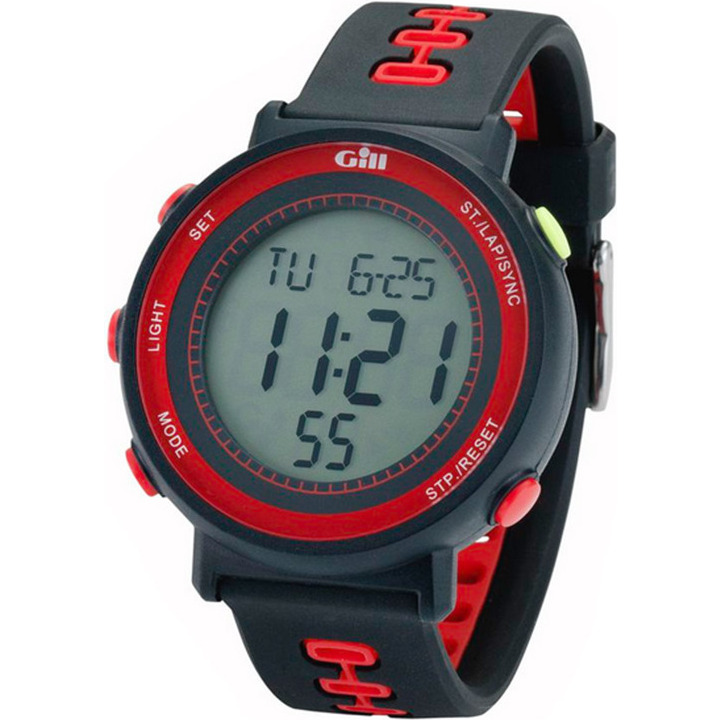 2022 Gill Race Watch Timer W013 - Zwart / Rood