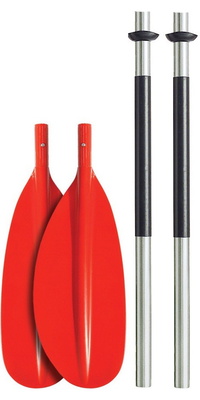 Bravo KWB 230cm 4 PIECE ALU PADDLE - CURVED BLADE - RED