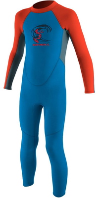 2026 ONeill Peuter Reactor 2mm Rug Ritssluiting Wetsuit 4868 - Blue / Neon Red