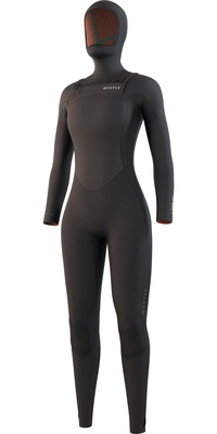 2026 Mystic Dames Gem 6/4/3mm Borst Ritssluiting Met Capuchon Wetsuit 35000.220015 - Black