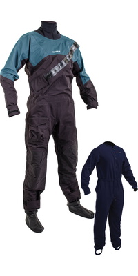 2025 Gul Junior Dartmouth Eclip Zip Drysuit & Underfleece GM0389-B9 - Black / Blauw