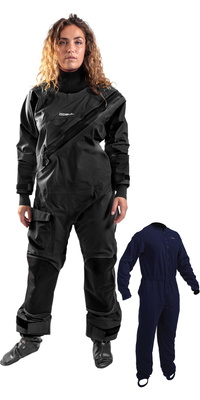 2025 Gul Dames Dartmouth Eclip Zip Drysuit & Underfleece GM0383-B9 - Black
