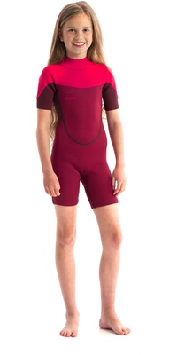 2026 Jobe Junior Boston 2mm Rug Ritssluiting Shorty Wetsuit 3036210 - Hot Pink