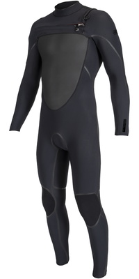 2025 ONeill Heren Psycho Tech 4/3mm Borst Ritssluiting Wetsuit 5505 - Black