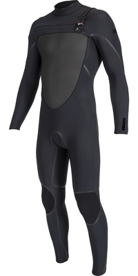 2025 ONeill Heren Psycho Tech 5/4+mm Borst Ritssluiting Wetsuit 5544 - Black