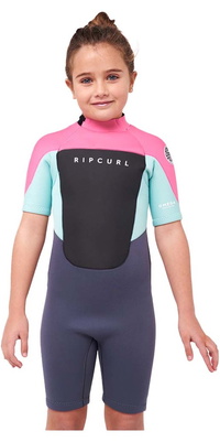 Rip Curl Junior Omega 1.5mm Rug Ritssluiting Shorty Wetsuit 113BSP - Pink