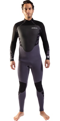 2025 Gul Heren Response 3/2mm Gbs Rug Ritssluiting Wetsuit RE1231-C1 - Black / Grey