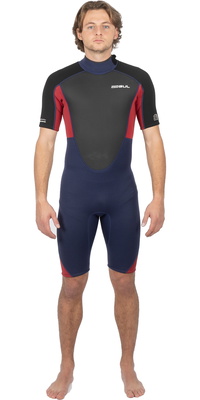 2025 Gul Heren Response 3/2mm Rug Ritssluiting Shorty Wetsuit RE3319-C1 - Navy / Red