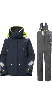 2026 Helly Hansen Dames Skagen Offshore Jas En Broek Zeilpak 3425634257 - Ebony / Navy