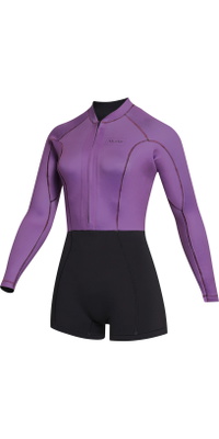 2023 Mystic Dames Lunar 2mm Longarm Voorkant Ritssluiting Shorty Wetsuit 35000.230112 - Sunset Purple
