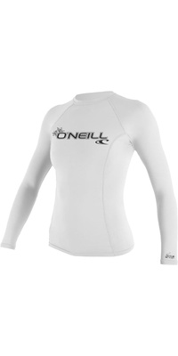 2026 ONeill Womens Basic Skins Long Sleeve Rash Tee 4340 - White
