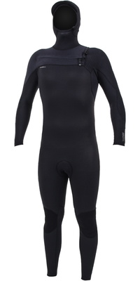 2026 ONeill Heren HyperFreak+ 5/4mm Borst Ritssluiting Met Capuchon Wetsuit 5347 - Black