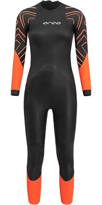 2026 Orca Dames Zeal Hi-Vis Rug Ritssluiting Open Water Swim Wetsuit NN2Z - Black