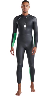 2026 2XU Heren Propel Open Water Swim Wetsuit MW7144c - Black / Bright Green