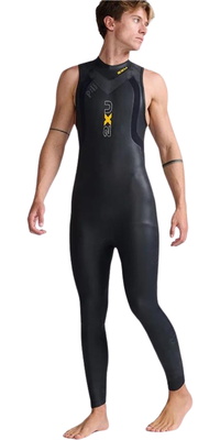 2026 2XU Heren Propel P:1 Zonder Mouwen Swim Wetsuit MW4992c - Black / Ambition