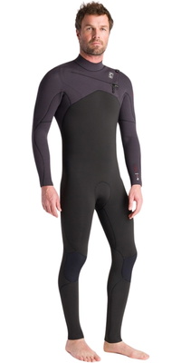 2025 C-Skins Heren NuWave Session 5/4/3mm Borst Ritssluiting Wetsuit C-NSE54MCZ - Black / Meteor X / Rust