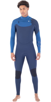 2026 Hurley Mens Advant 4/3mm Chest Zip Wetsuit MFS0013423 - Faint Blue