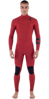 2025 Hurley Heren Air 4/3mm Borst Ritssluiting Wetsuit MFS0013413 - American Beauty