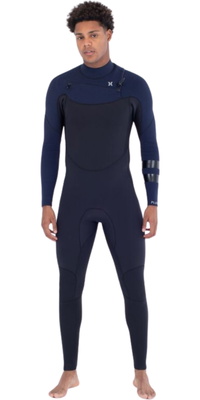 2025 Hurley Heren Plus Sleeve Texture 4/3mm Borst Ritssluiting Wetsuit MFS0014403 - Total Eclipse