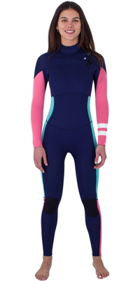 2024 Hurley Dames Advant 4/3mm Borst Ritssluiting Wetsuit WFS0013403 - Flag Blue