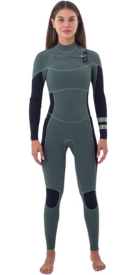 Hurley Dames Plus 4/3mm Borst Ritssluiting Wetsuit WFS0012403 - Black Petina