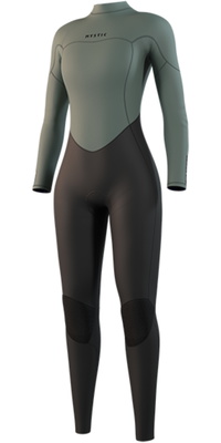 2026 Mystic Dames Star 3/2mm Rug Ritssluiting Wetsuit 35000.250054 - Dark Olive
