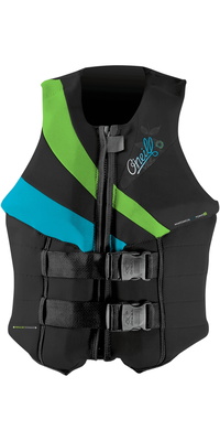 O'Neill Womens Siren USCG Life Vest 4132 - Black / Dayglo / Turquoise